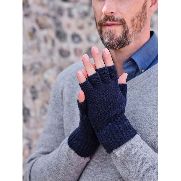 Men's Essential Lambswool Fingerless Gloves